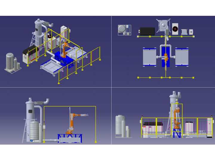 Robotic automatic cutting production line